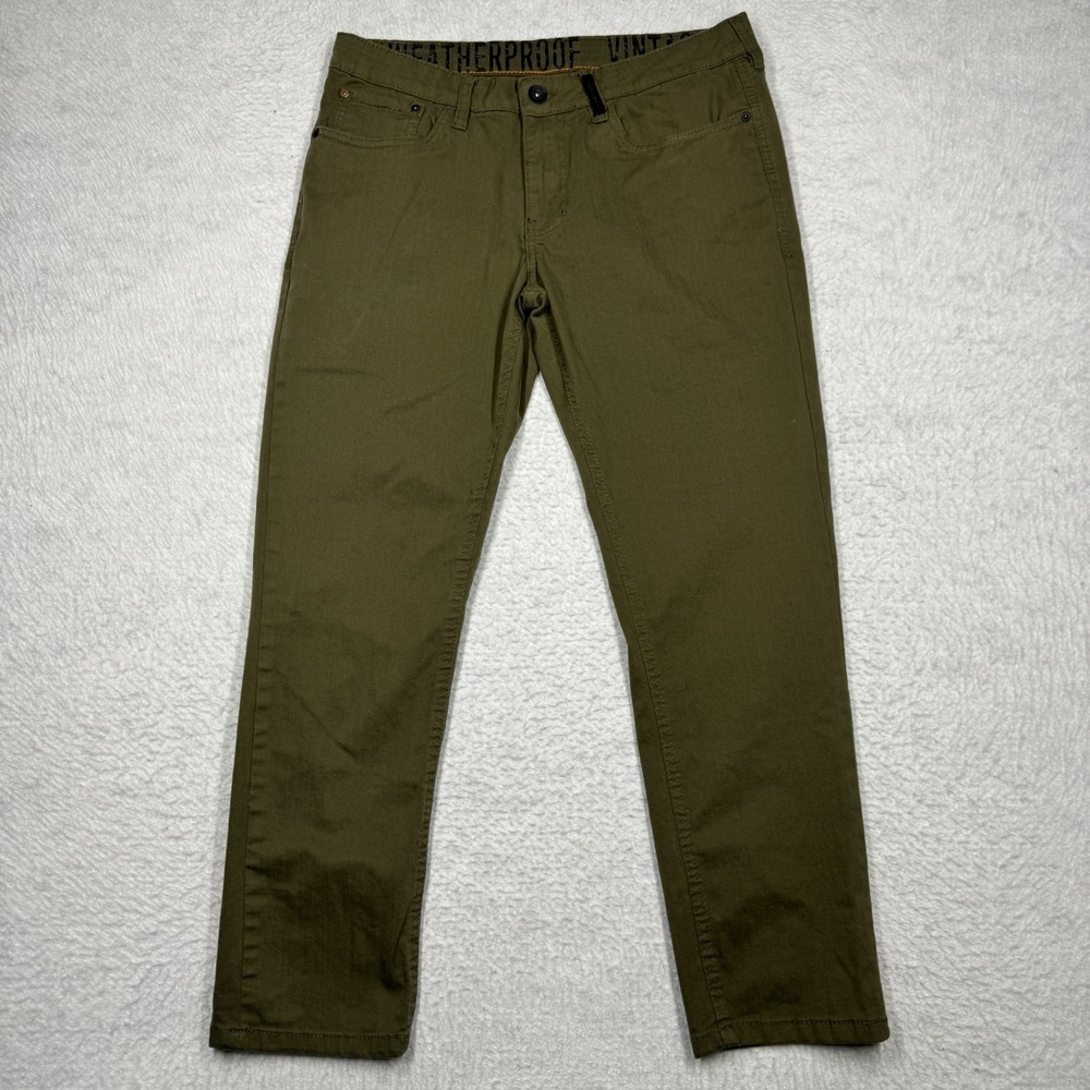 Weatherproof Vintage Green Casual Pants Slim Fit Men's Size 32x30